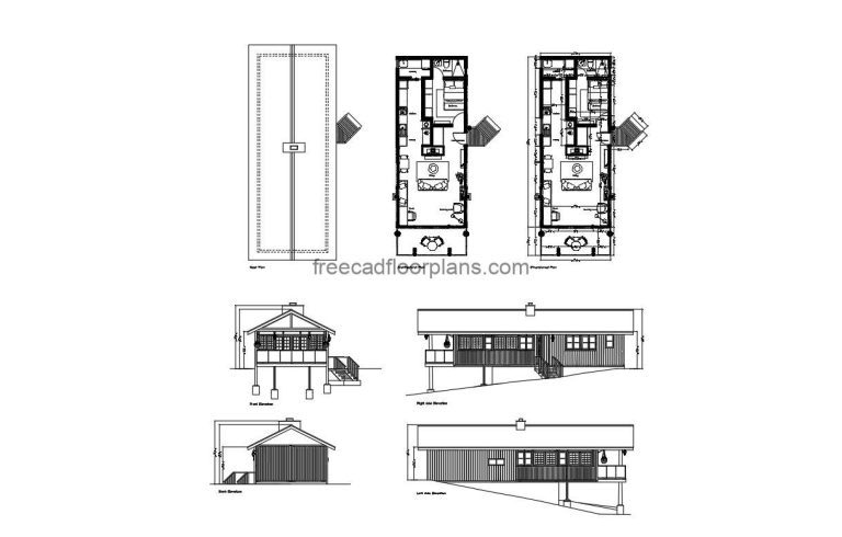 tiny cabin on stilts plans autocad and pdf drawing plans for download