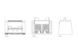 cash counting machine autocad drawing, plan and elevation 2d views, dwg file free for download