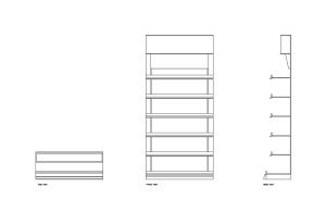 display stand autocad drawing, plan and elevation 2d views, dwg file free for download