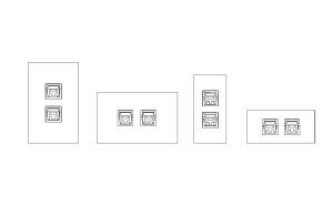 double data oulet autocad drawing, plan and elevation 2d views, dwg file free for download