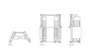 dual adjustable pulley autocad drawing, plan and elevation 2d views, dwg file free for download