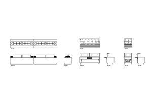 food counters autocad drawing, plan and elevation 2d views, dwg file free for download