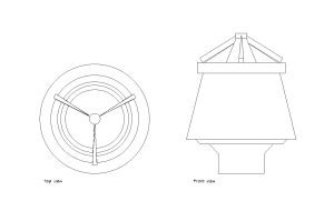 gyratory crusher autocad drawing, plan and elevation 2d views, dwg file free for download