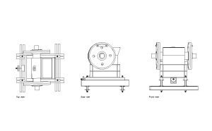 jaws stone crusher autocad drawing, plan and elevation 2d views, dwg file free for download