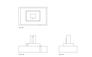 rectangular fountain autocad drawing, plan and elevation 2d views, dwg file free for download