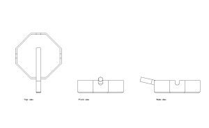 ashtray autocad drawing, plan and elevation 2d views, dwg file free for download