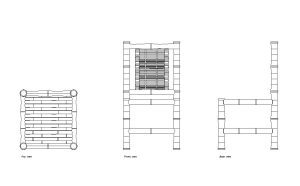 bamboo cane chair autocad drawing, plan and elevation 2d views, dwg file free for download