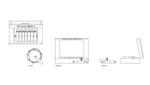 cigars and ashtray autocad drawing, plan and elevation 2d views, dwg file free for download