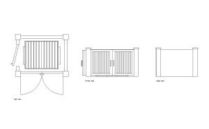 dumpster enclosure detail autocad drawing, plan and elevation 2d views, dwg file free for down load