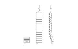 line array speaker autocad drawing, plan and elevation 2d views, dwg file free for download