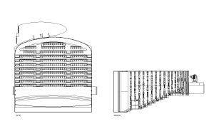 multiplex cinema autocad drawing, plan and elevation 2d views, dwg file free for download