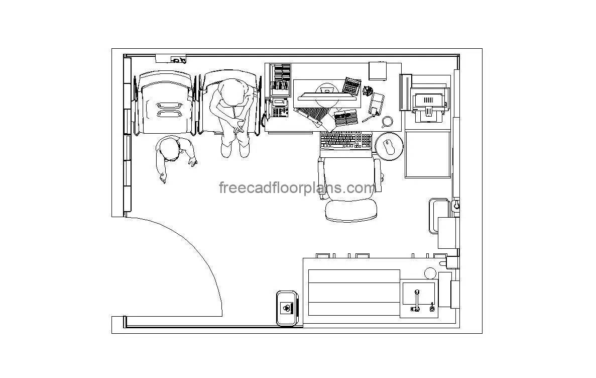 nurse office autocad drawing, plan and elevation 2d views, dwg file free for download