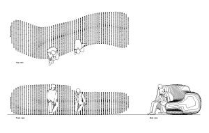 parametric bench autocad drawing, plan and elevation 2d views, dwg file free for download