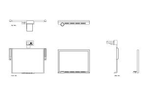 smart boards autocad drawing, plan and elevation 2d views, dwg file free for download